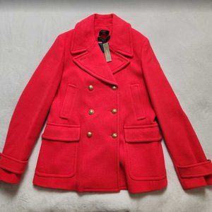 New women's J Crew Stadium Cloth Majesty Peacoat pea coat in Electric Red